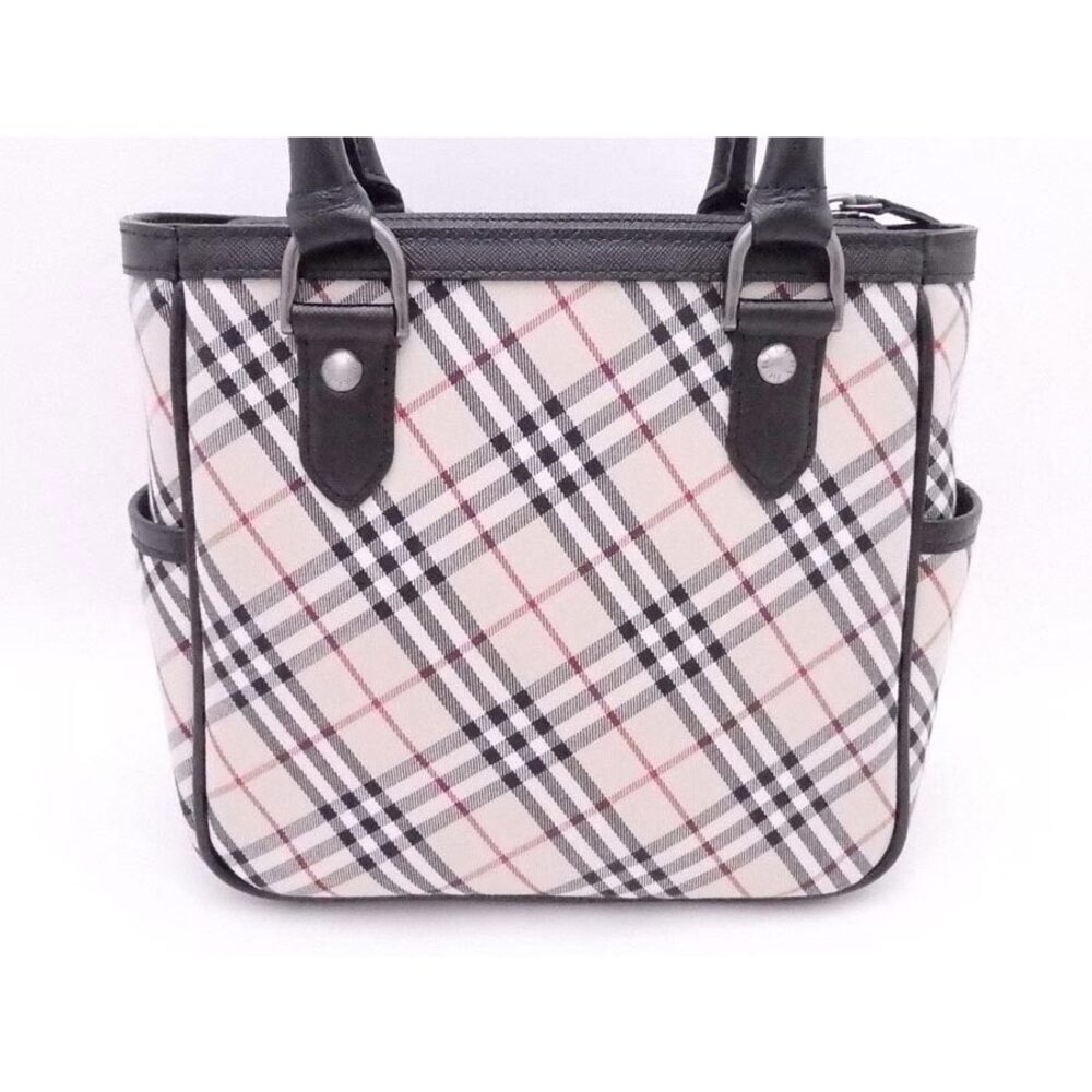 Burberry Nova Check Handbag Beige Tan Black Canvas Leather - Picture 3 of 3